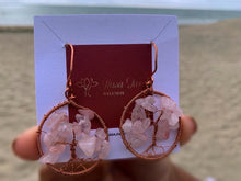 Load image into Gallery viewer, Rose Quartz Tree of Life Earrings
